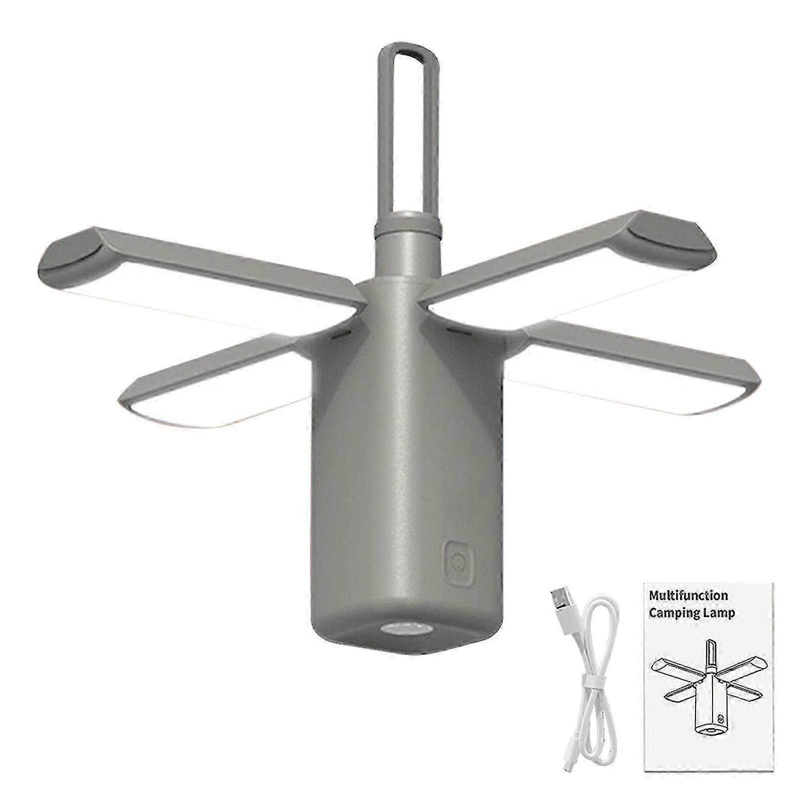 Tent LED Lamp Deformable Torch Fishing Camping Lantern USB Rechargeable Folding