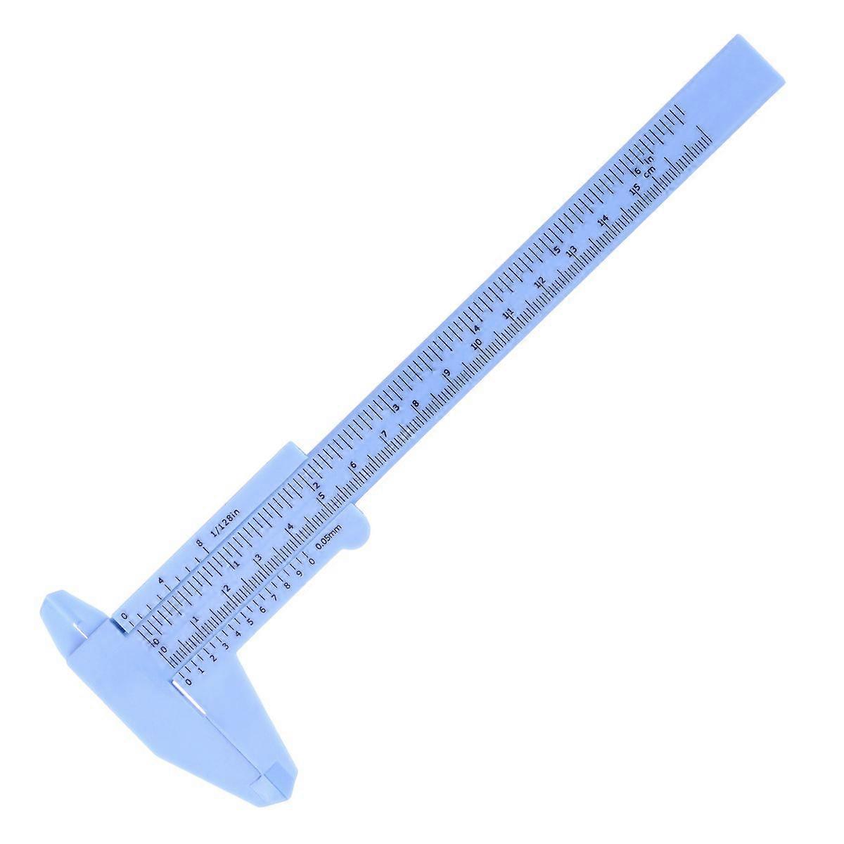 150mm 0.5mm Mini Vernier Caliper Metric Plastic Portable Sliding Pocket Caliper Ruler Measuring Tool (Blue)