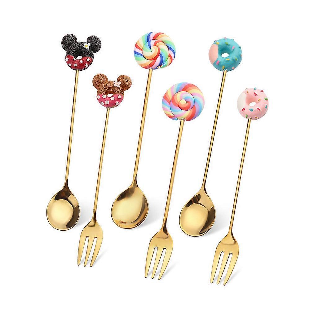 Small Spoon Dessert Fork Donut Spoon Lollipop Macaron Spoon Small Spoon Mouse Head