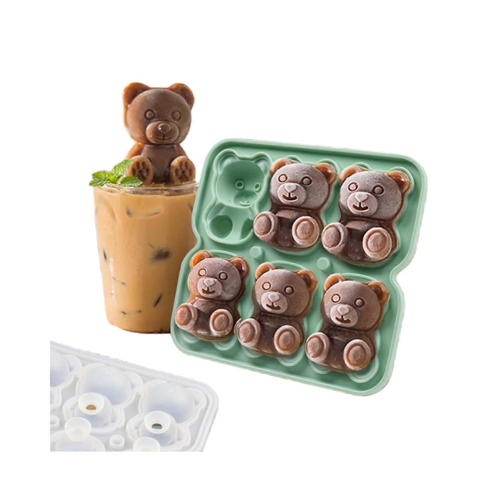 Bear Ice Cube Tray Mold - 3D Bear Ice Shape Cube Trays, Cute for Whiskey Bourbon