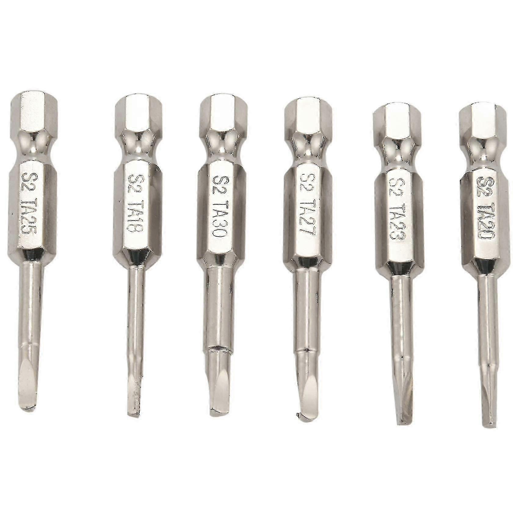 6pcs S2 Steel Triangular Screw Bits Magnetic Screwdriver Bit Anti Slip Triangle Screw Head 1.8/2/2.