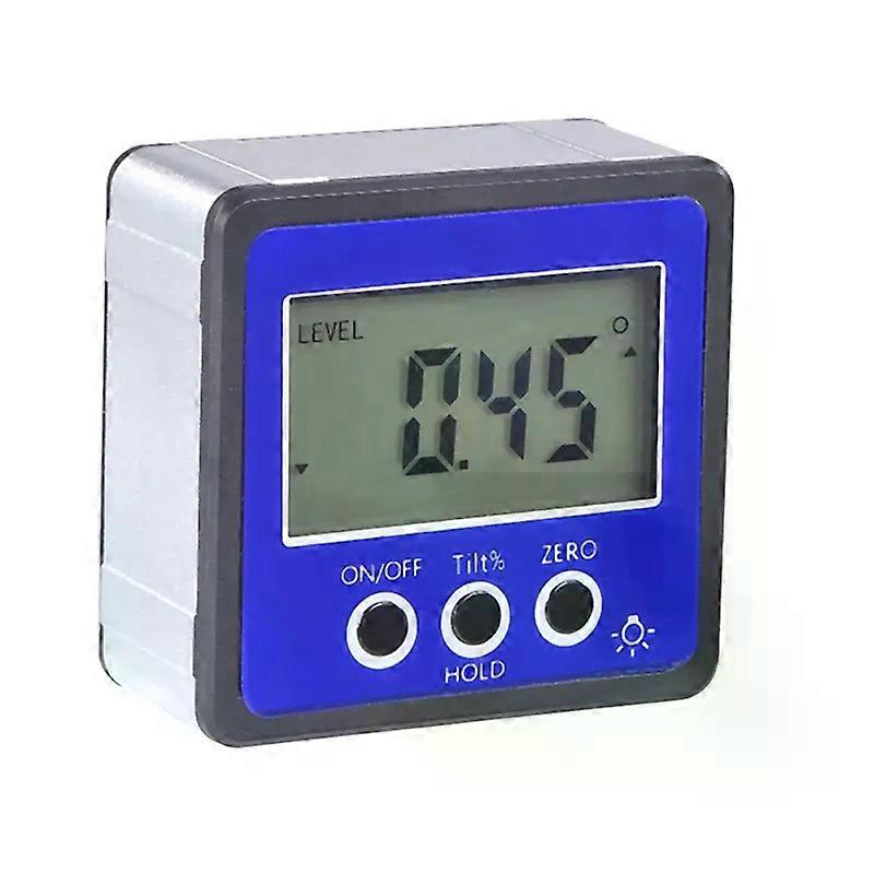 Horizontal Angle Meter Digital Protractor Inclinometer Electronic Level Box Magnetic Base Measuring Tools Blue