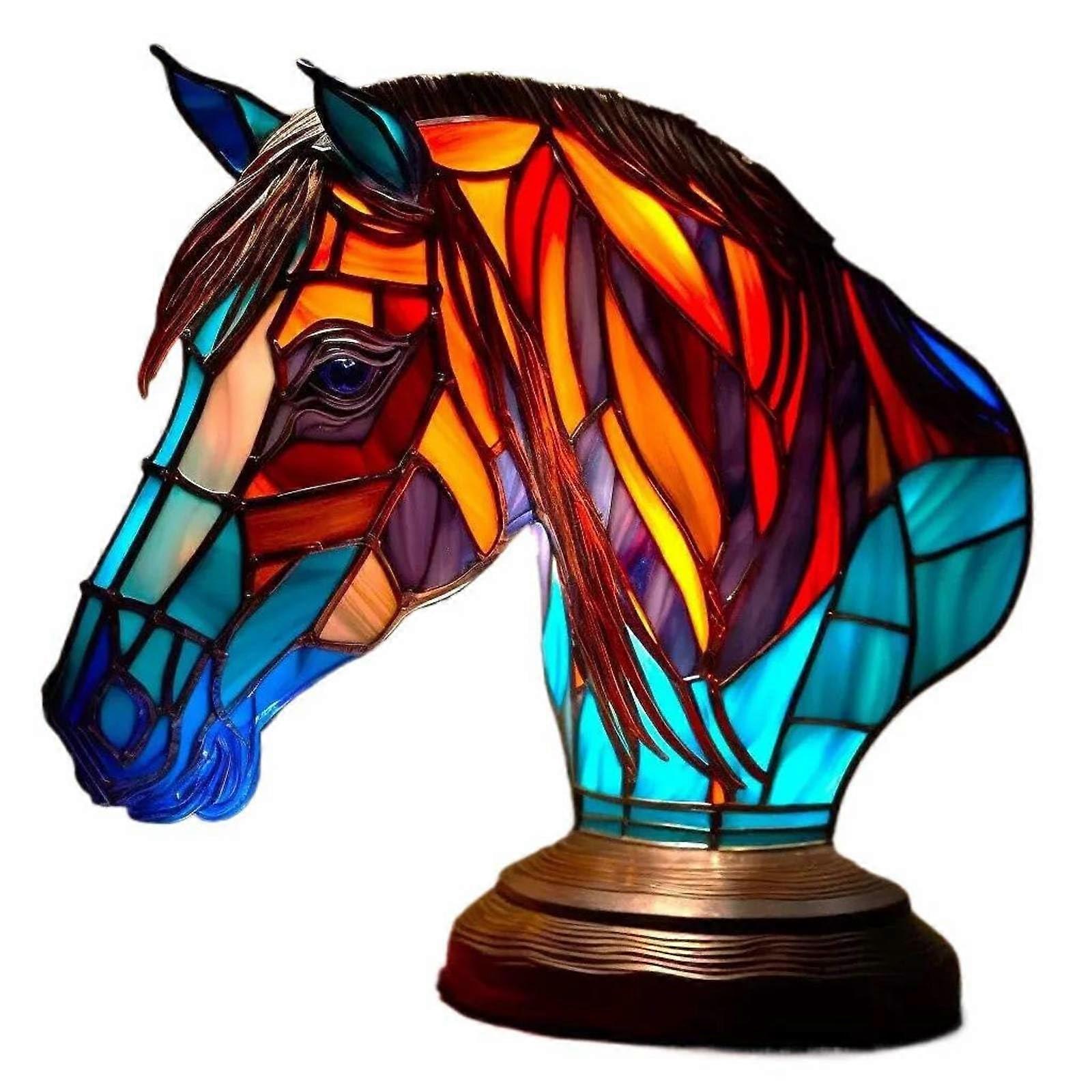 Animal Table Lamp Series, Stained Glass Unicorn Mermaid Dragon Turtle Lion Table Lamp Night Light