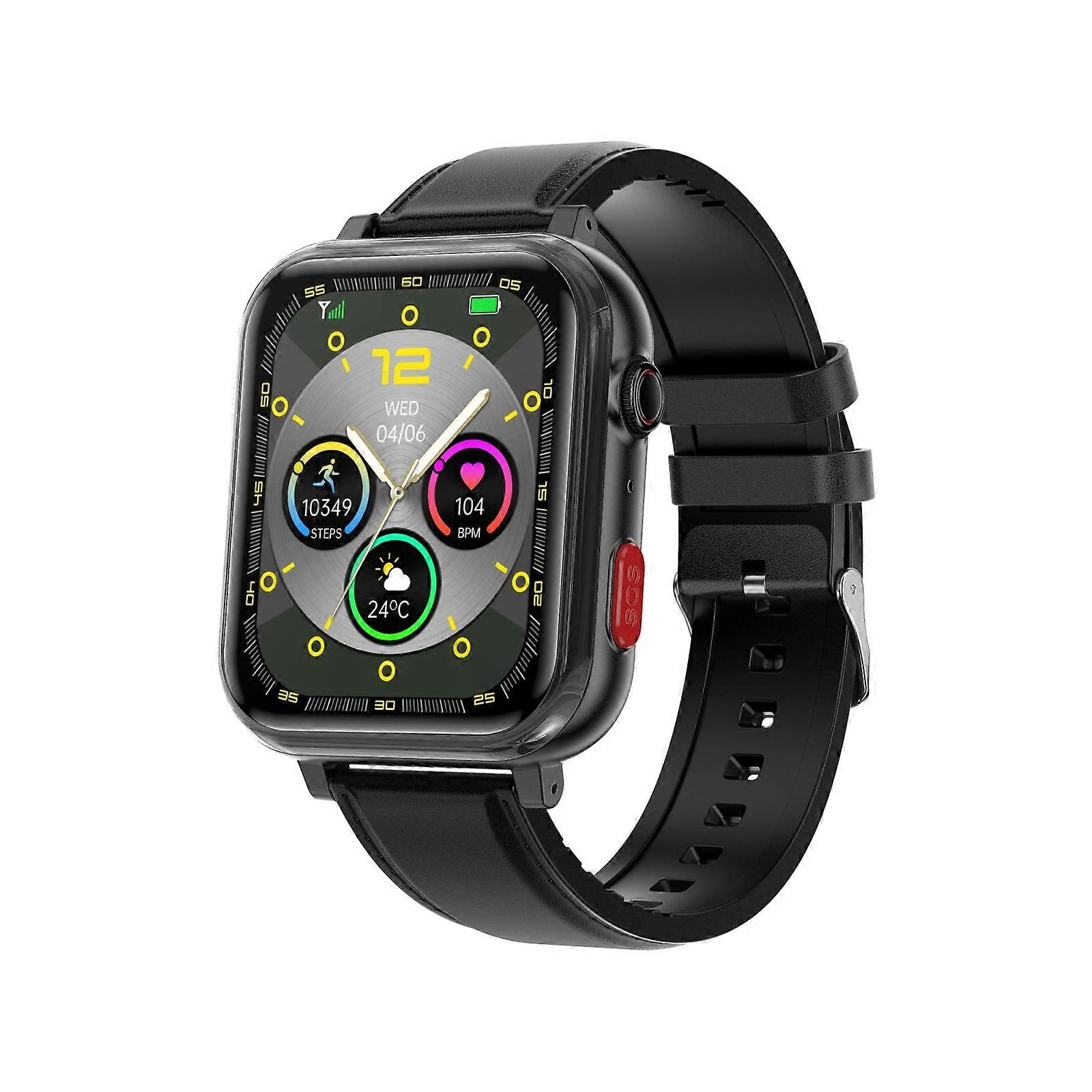 G18 1,83 Zoll Farbbildschirm Smart Watch Lederarmband, Unterstützung von nichtinvasivem Blutzucker / Harnsäure
