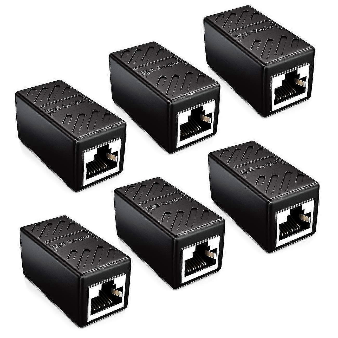 Coupler Cable Connector Patch Cable Ethernet Shielded Modular Adapter 2x Rj45 Female Socket Dsl Lan Black