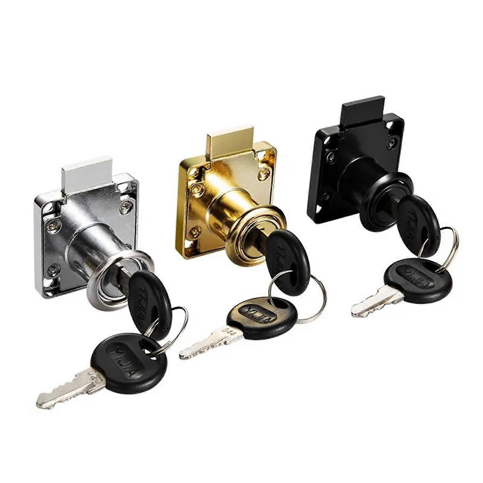 Drawer Locks with 2 Keys Lock Furniture Hardware Door Cabinet Lock for Office Desk Letter Box 3 Colors Cam Locks 1Pcs(Black Short)