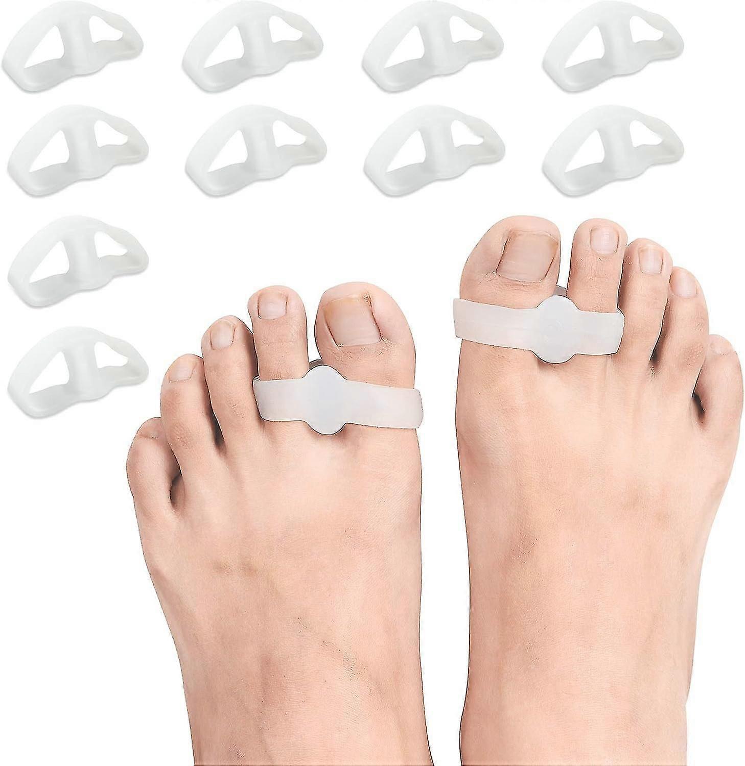 Toe Protect Straighteners With 2 Loops,silicone Big Toe Separator Prevent Bunion Pain & Hallux Valgus,overlapping Toes,10 Pack Soft Toe Corrector, Ham