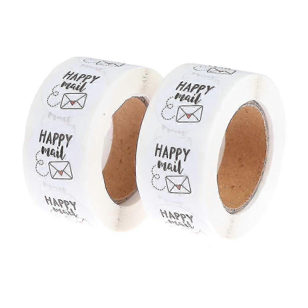 2 لفات ملصقات البريد السعيد، 1000 جهاز كمبيوتر شخصى لاصقة التسميات، 1 بوصة جولة الزخرفية ختم التسميات، ل C