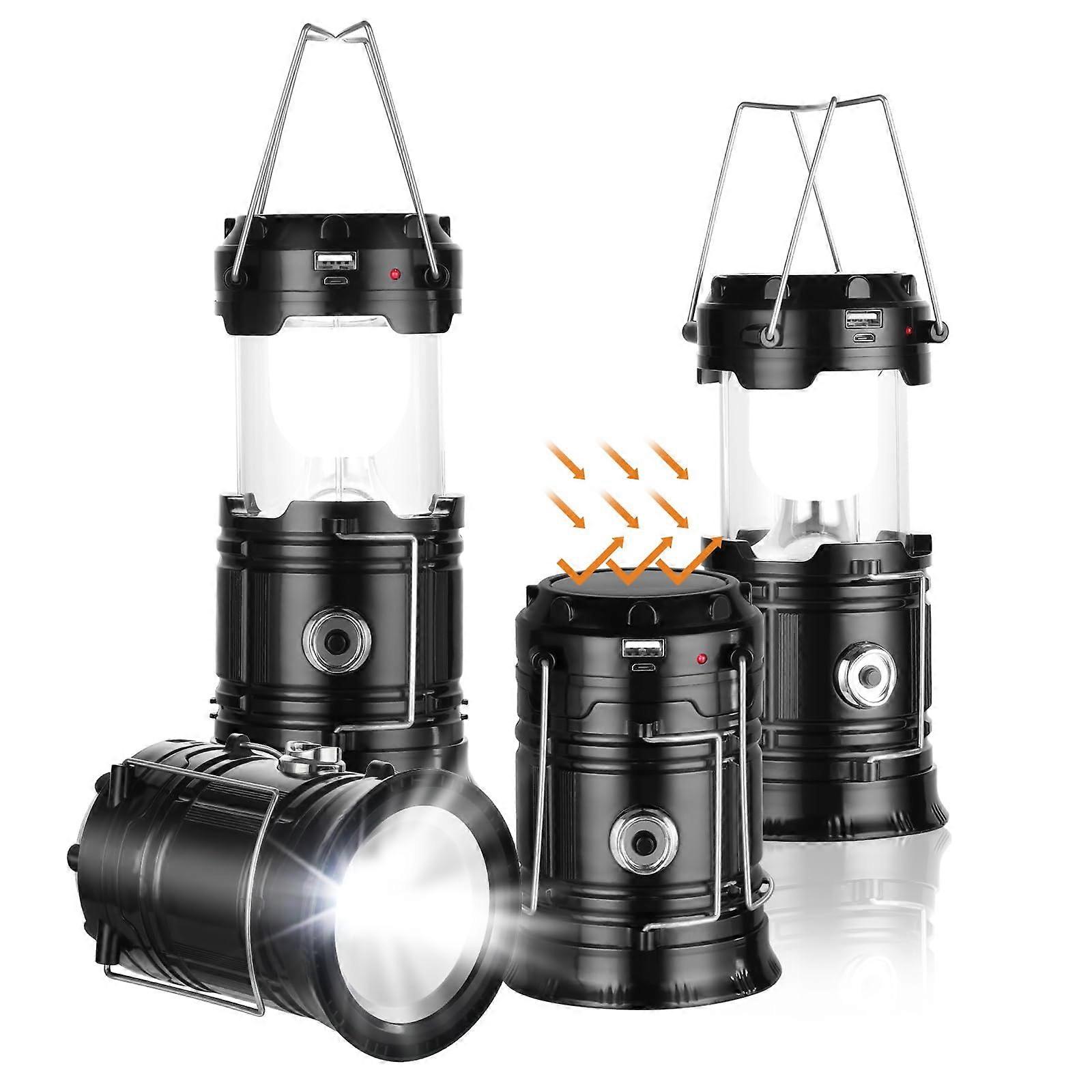Solar Camping Lantern for Power Outages - Rechargeable USB Lamp Camping Essentials