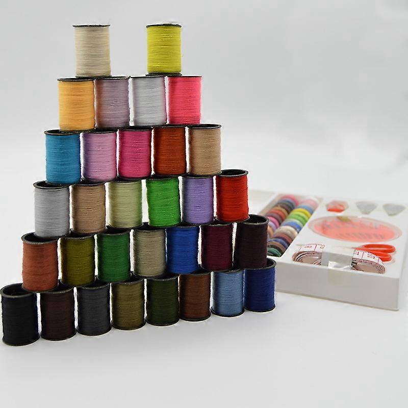 Sewing Accessories (Multi-Color) 100pcs Sewing Thread Tools Kit 64 Rolls Machine Thread Spools and Sewing Bobbins