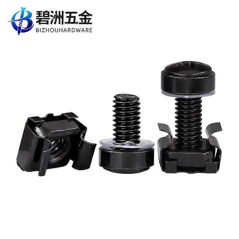 50 Sets Stainless Steel Server Rack Mounting Screws And Cage Nuts For Network Switch Servers Rack Screws Insert Nuts For Home And Office Use