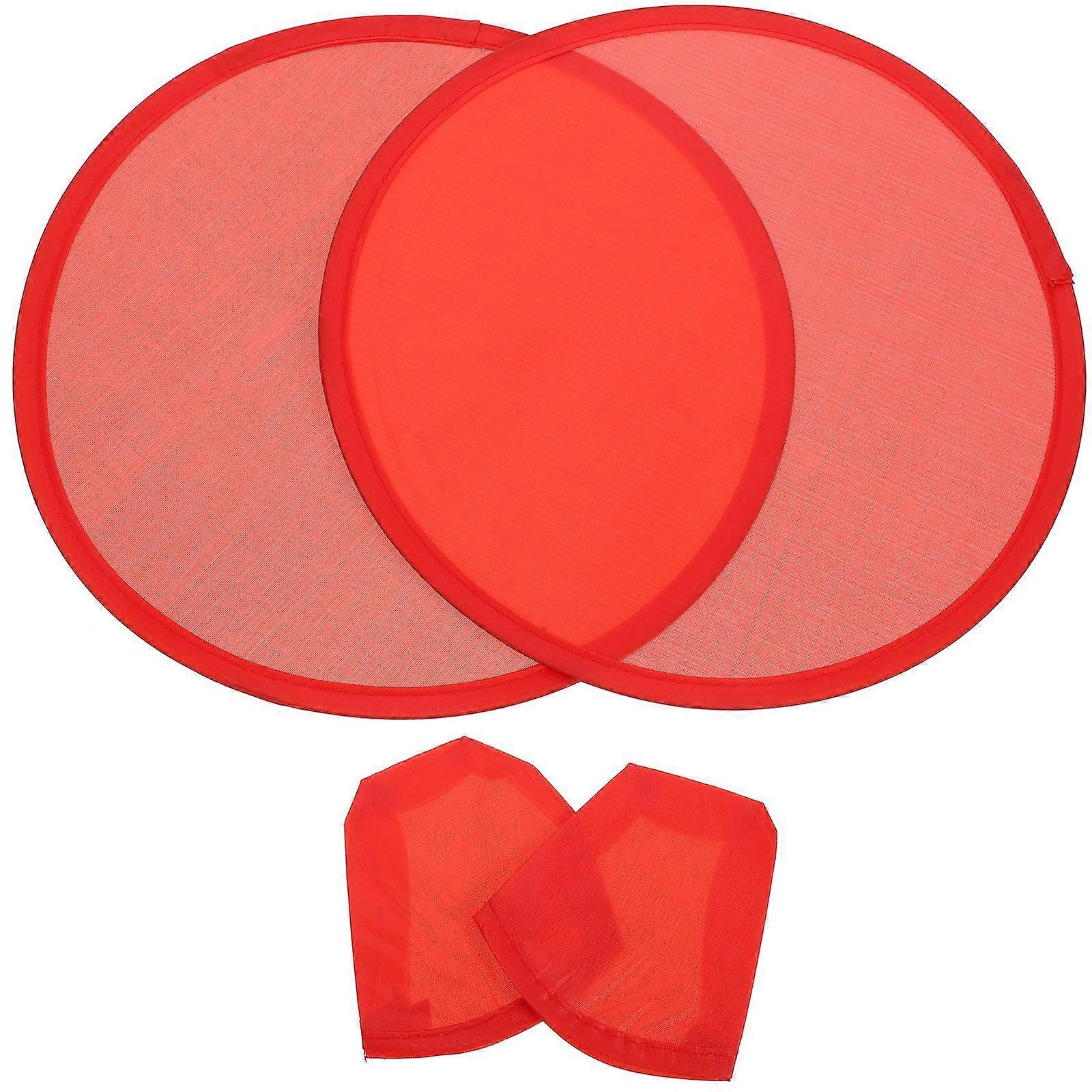 2pcs Foldable Handheld Fans Summer Fans Round Folding Fans Portable Fans