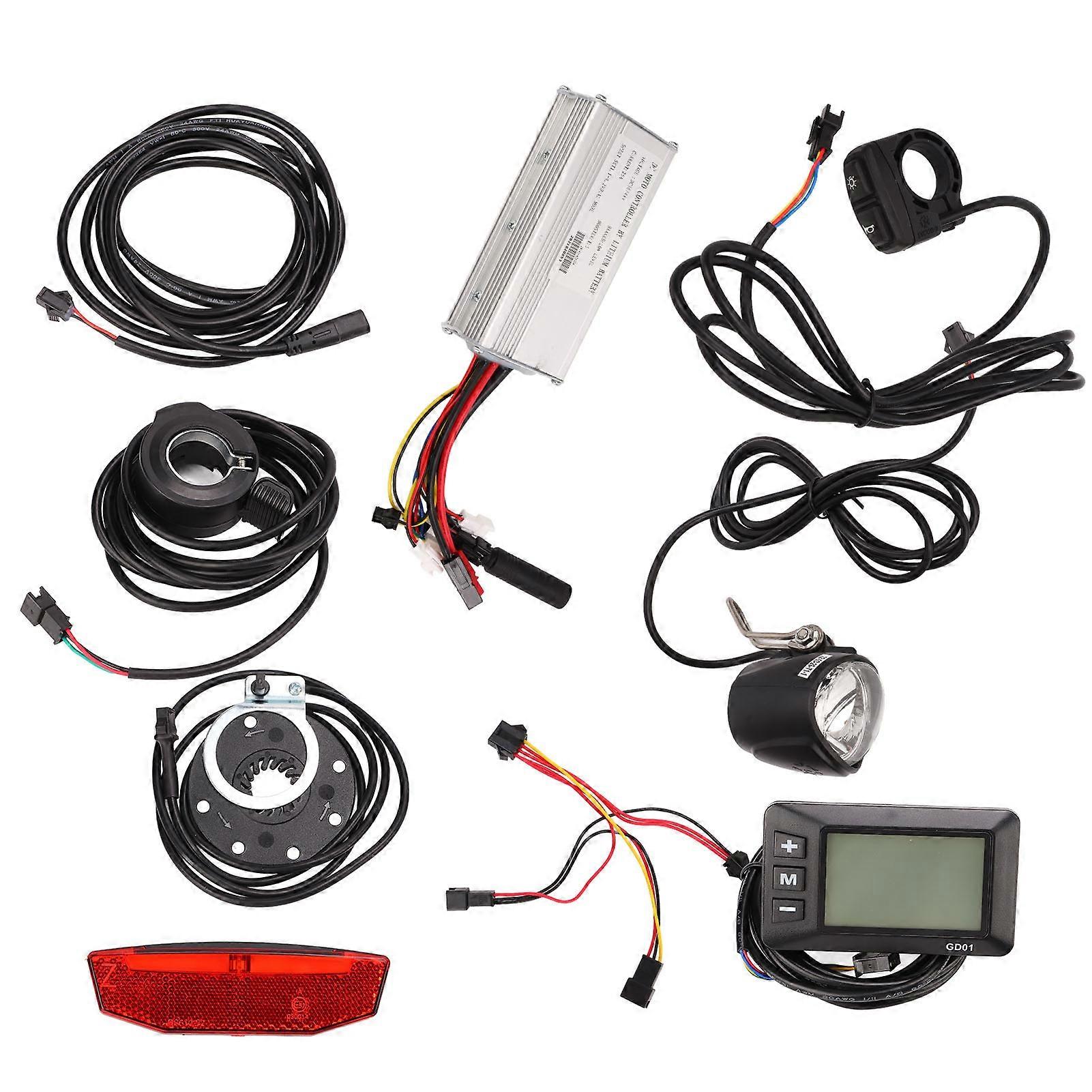 Electric Bike Controller Conversion Kit 25A Controller GD01 LCD Panel Headlight Taillight Kit for 750W Motor