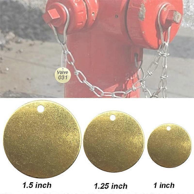 50Pcs 1Inch Brass Valve Tags Stamping Blank for Tool Keys Labeling