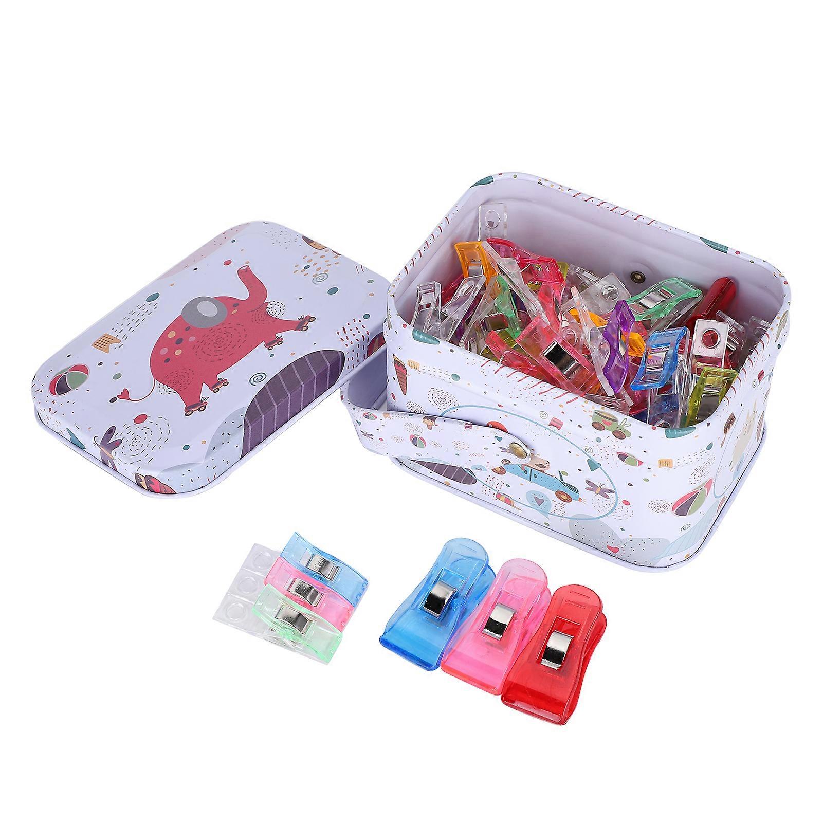 70Pcs Sewing Clips Plastic Assorted Colors Hemming PatchWork Hole Axe Cloth Safety Knitting