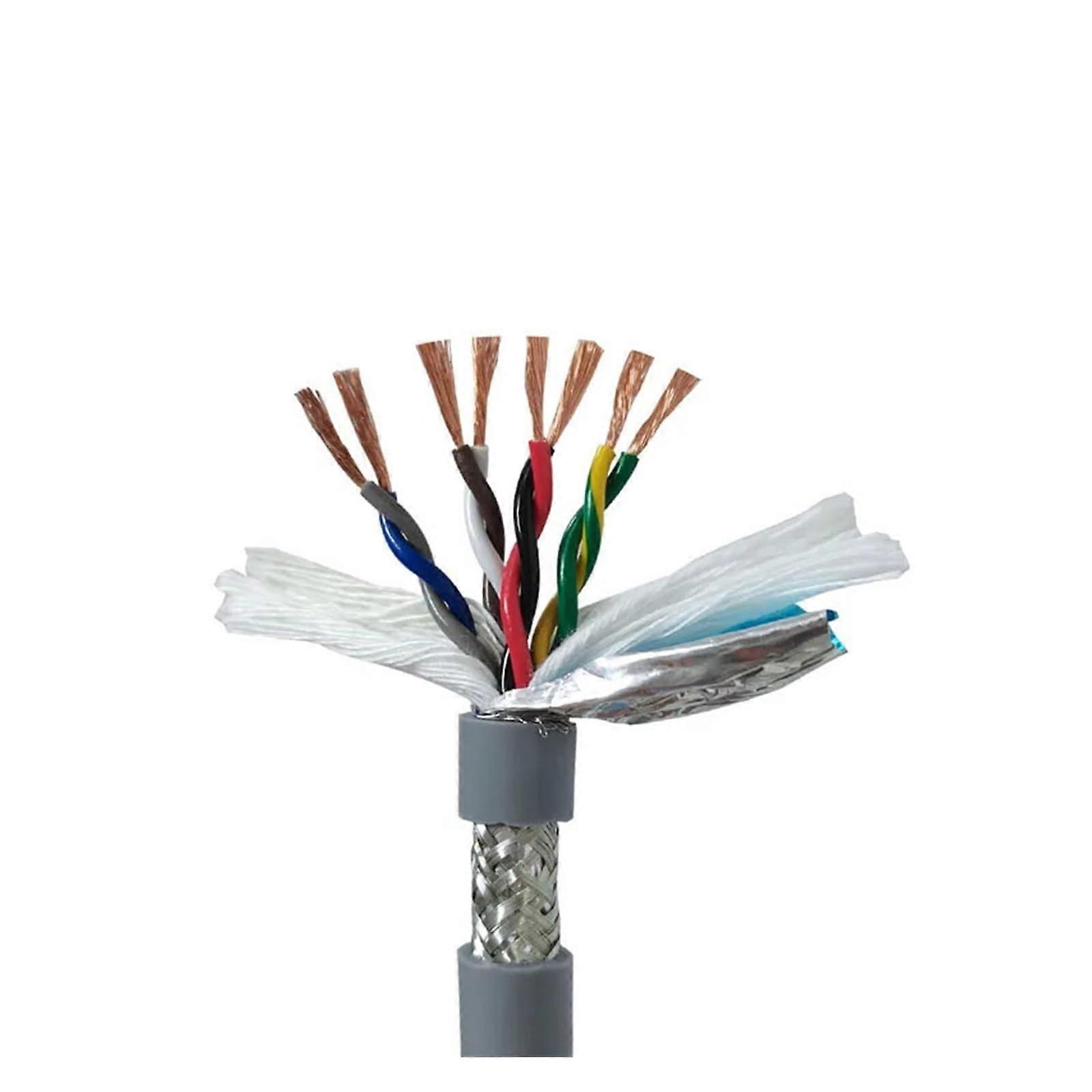 Communication Equipment Cable: Shielded Twisted-Pair, 24/22/20/18/17 AWG, 2/4/6/8 Cores, PVC Insulated, Drag Chain, 1 m