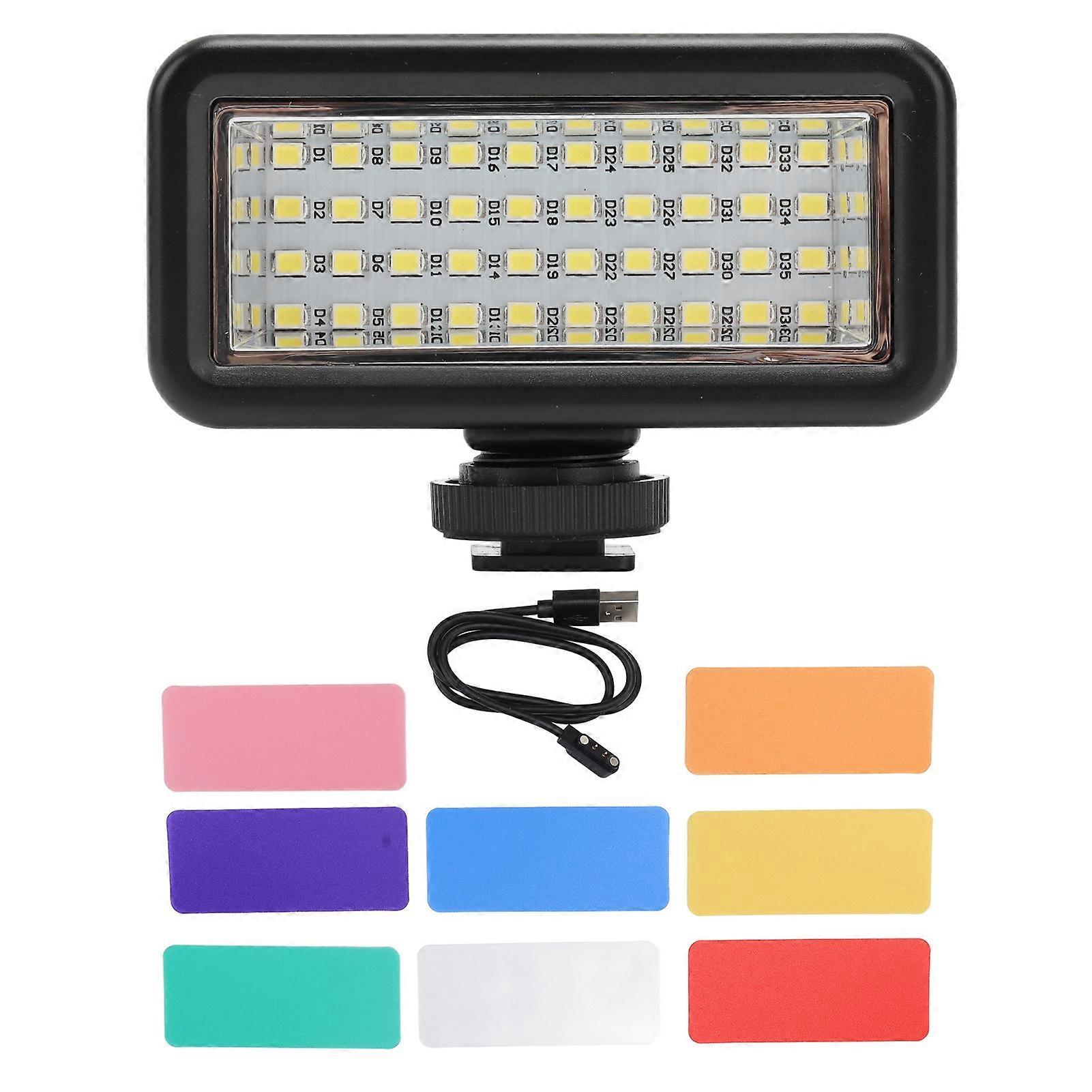 Rechargeable Waterproof LED Camera Fill Light with 4 Brightness Levels and Long Battery Life