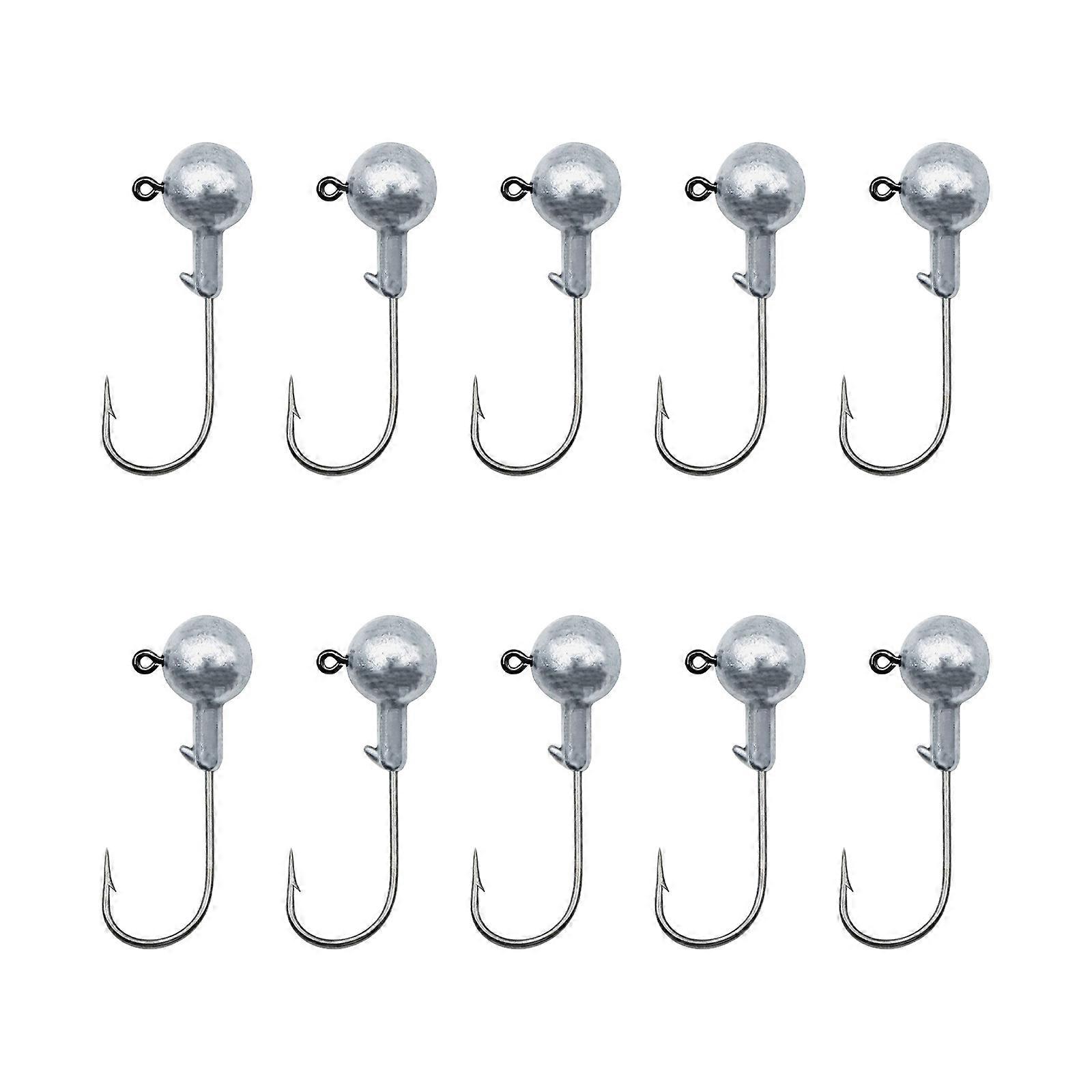 10Pcs Angelhaken Jigs Köder Harte Köder Salzwasser Jigs Head Hook Runde Ball Angeln Jigs Köder Harte Köder Angelzubehör
