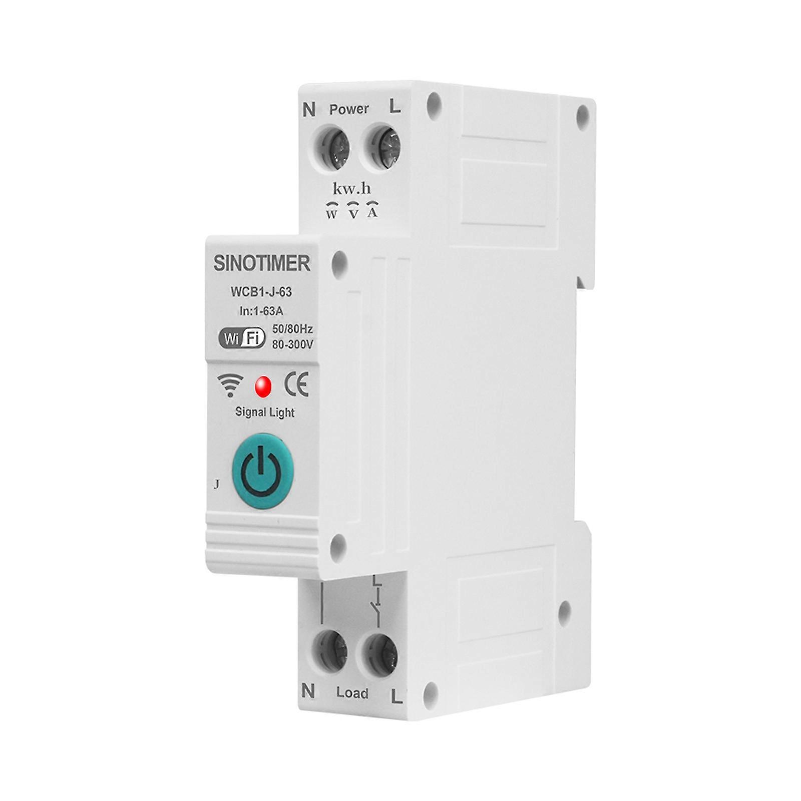 63A Intelligent Circuit Breaker Power Metering Timer Relays Current Protector for Home Wirelesses Remote Controls Switches Multicolor