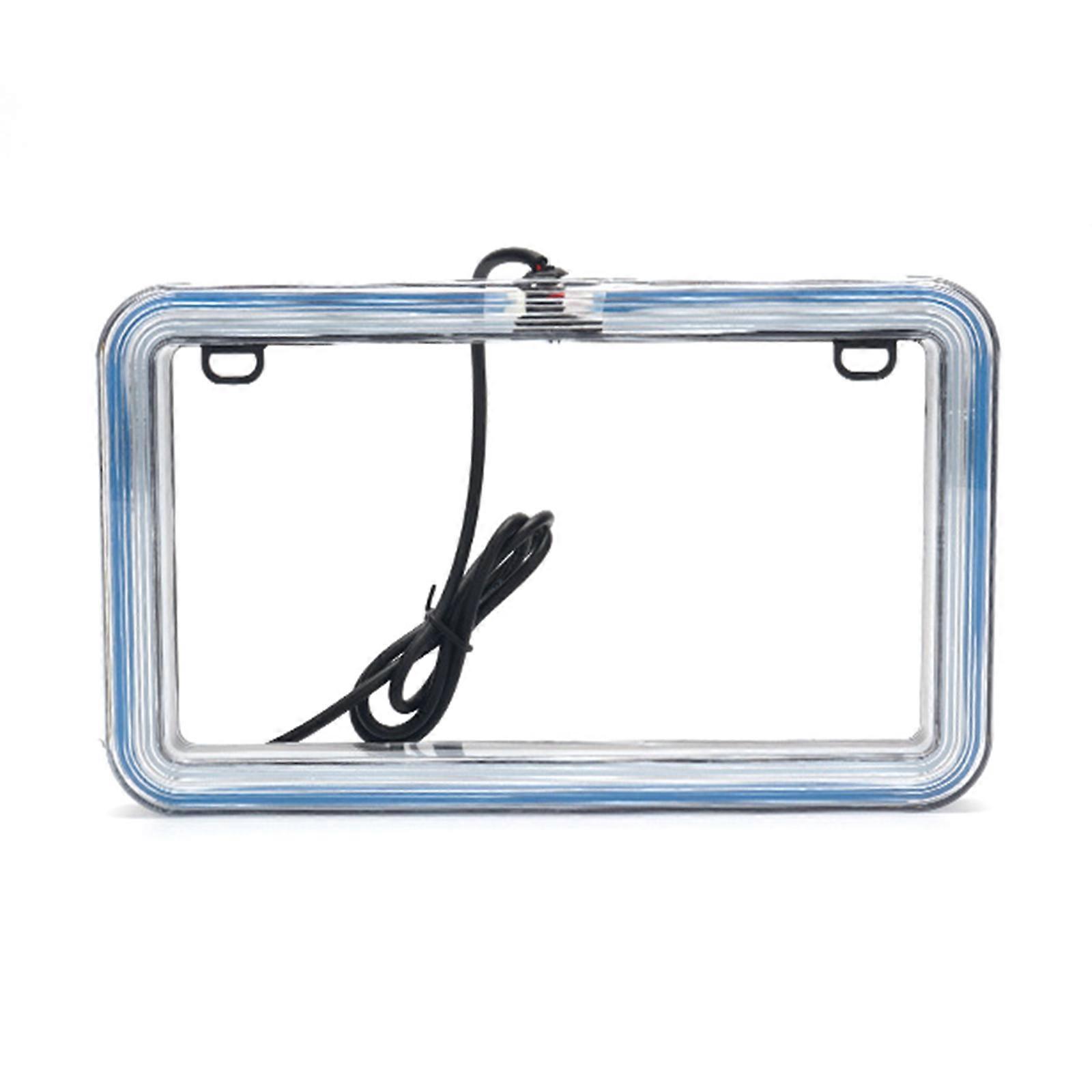 High Intensity LED Motorcycle Plate Frame Quick Setup LED License Plate Frame ABS Bracket for Clear Nighttime Visibility Multicolor
