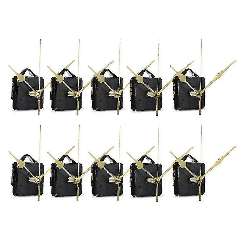 10Pcs 18mm Silent Movement Sets DIY Spindle Hands Wall Quartz Clock Movement Mechanism Repair Tools Part Clock Kit