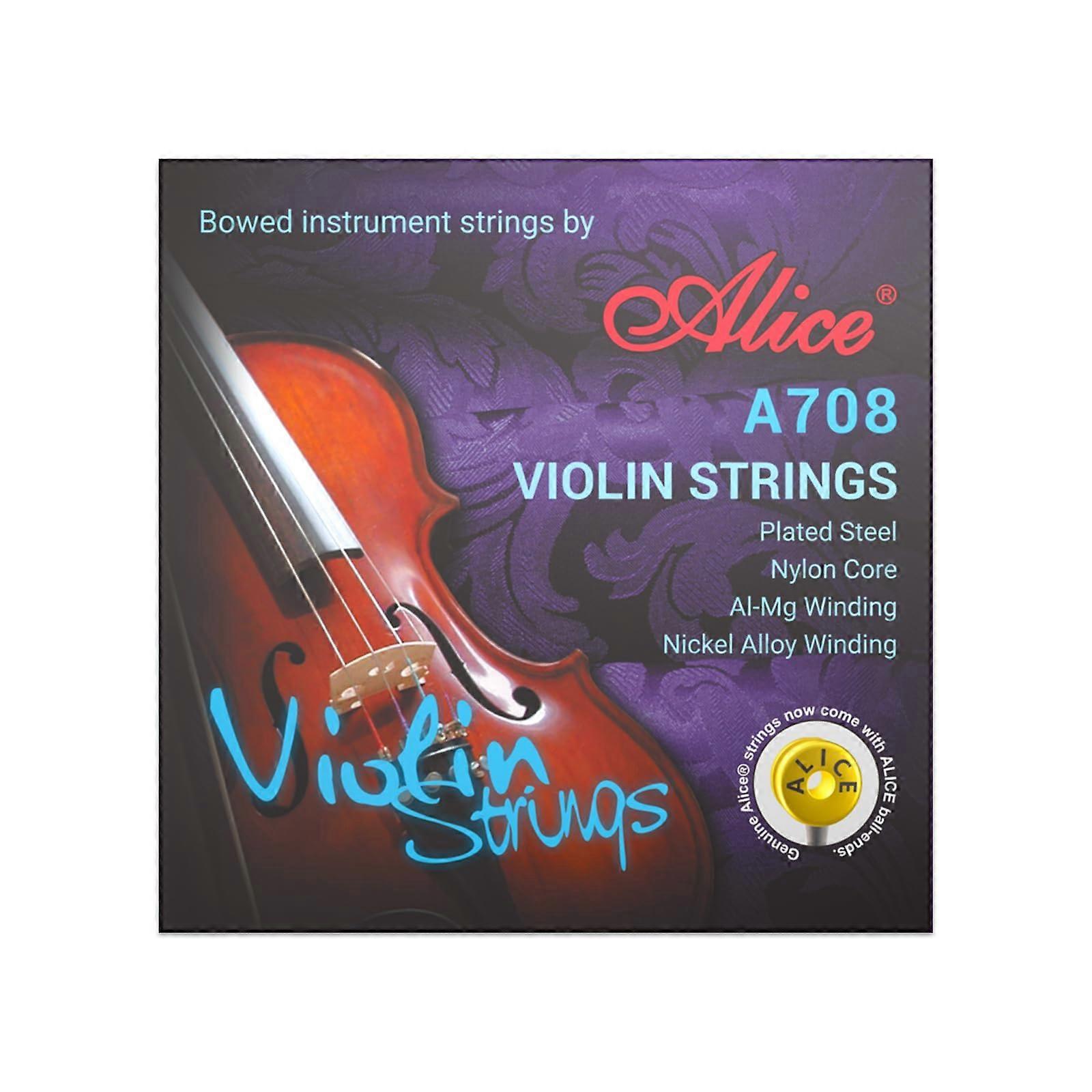 Violin Strings, 4/4 Violin Strings Full Set Nylon Core AlMg NiFe Winding with Ball End, 1 Set
