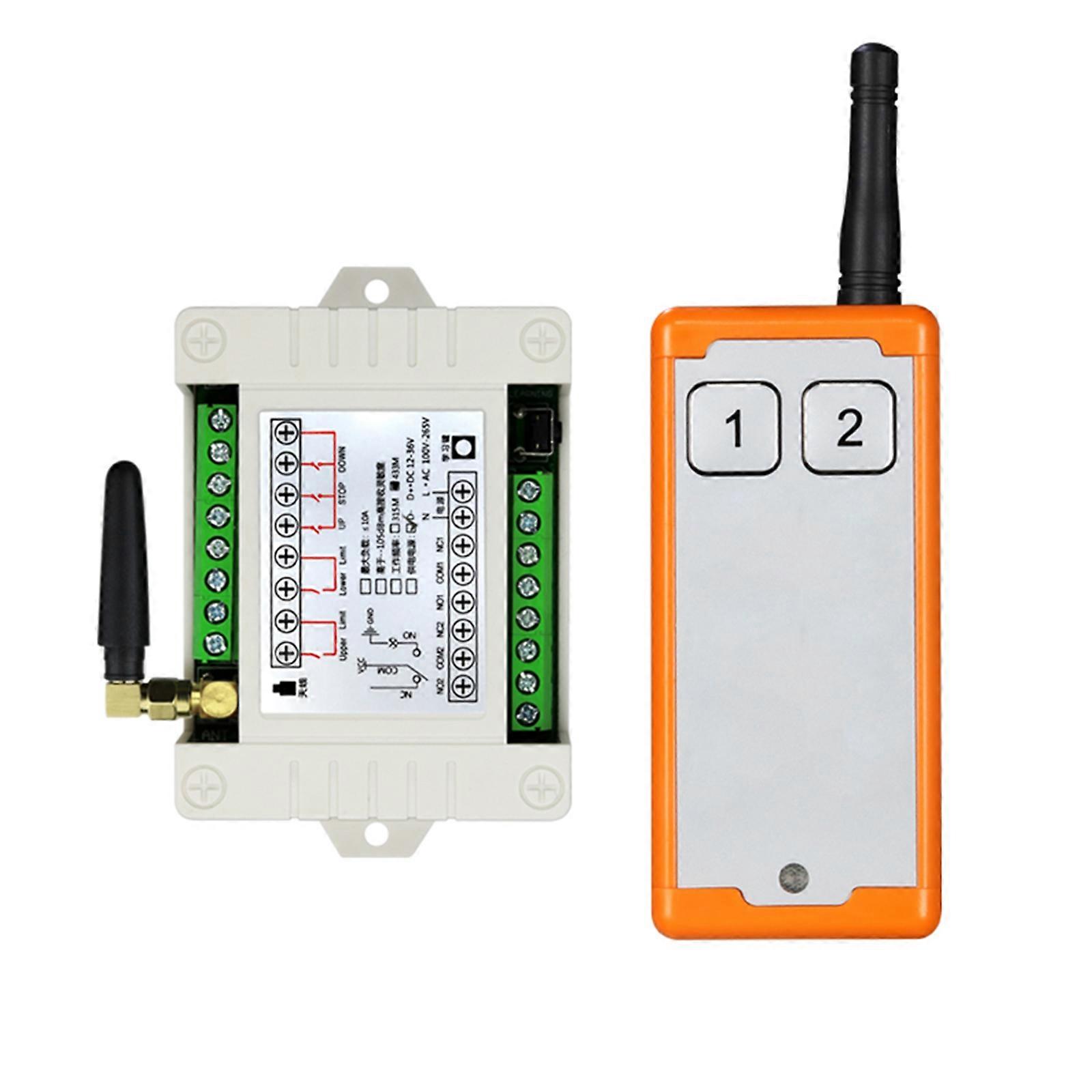 RF Remote Control 12V-48V 2CH Universal Wireless Remote 315Mhz/433Mhz Relay Receiver and Transmitter for Motor Waterpump