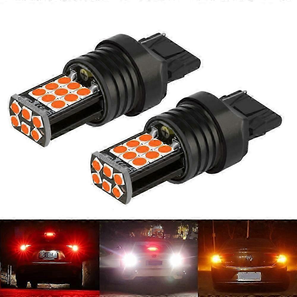 2pcs New T20 7440 W21w Wy21w Super Bright Led Car Tail Brake Bulbs Turn Signals Auto Backup Reverse Lamp Daytime Running Lights