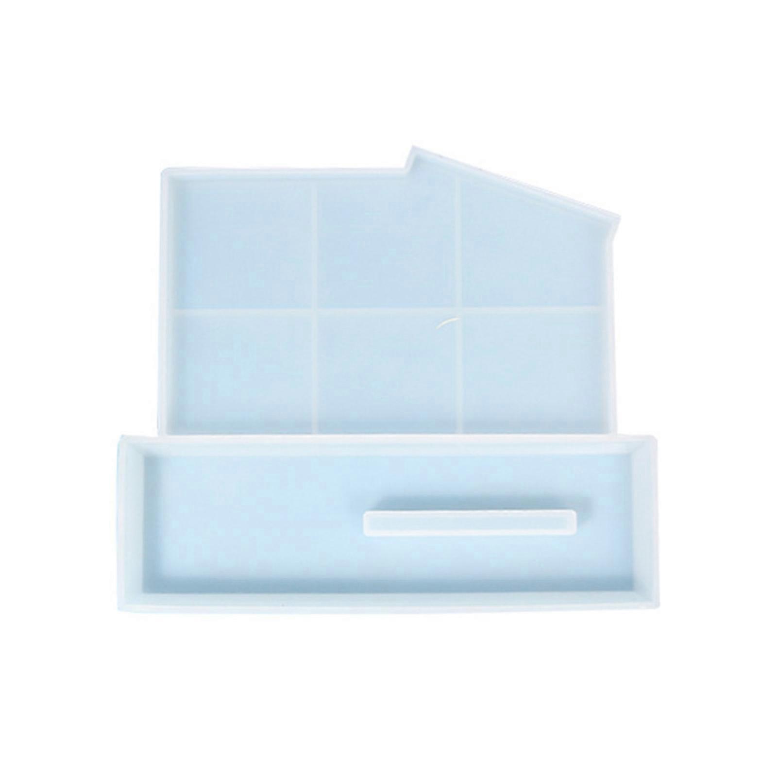 Trapezoid Mold with Stand Holder Set,Photo Frame Resin Mold Table Ornaments Silicone Mold for DIY Desktop Number Plate