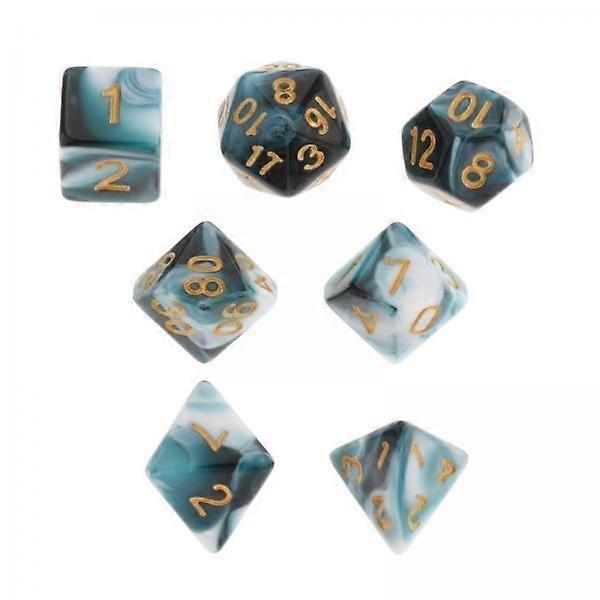 3x7Pcs Acrylic Polyhedral Dice Party Favors Props Table Games for Dnd Rpg dark