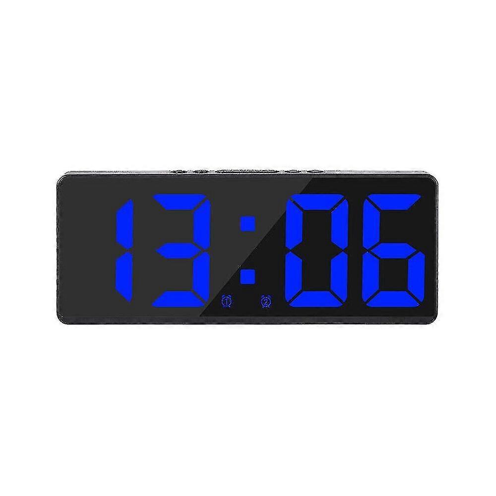 Electric Digital Led Alarm Clock Mains Battery Mirror Temperature Display New