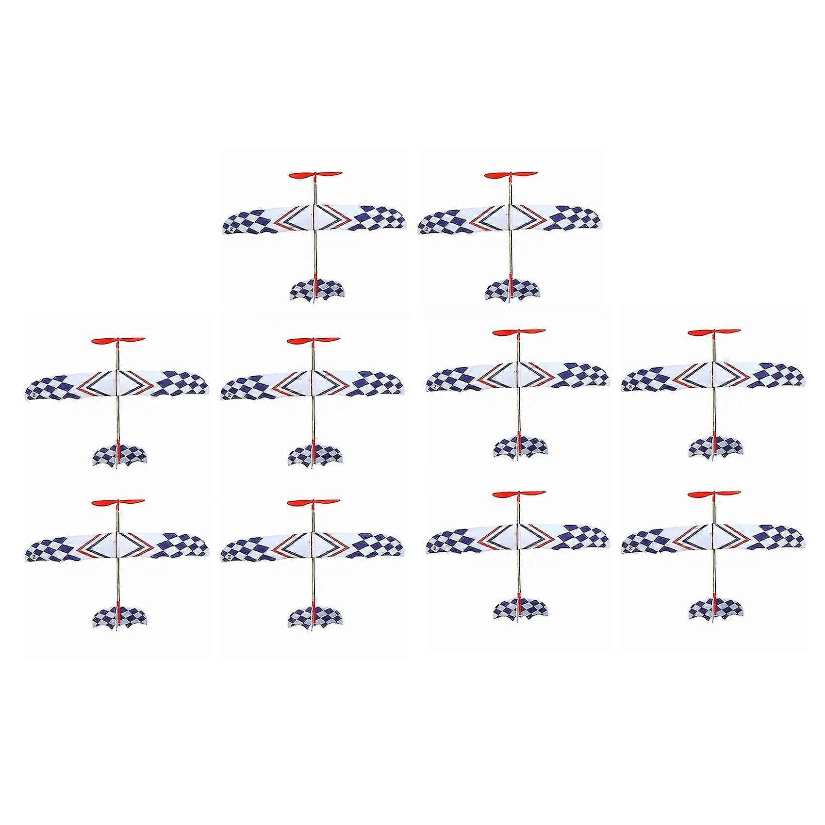 Rubber Band Powered DIY Foam Plane Model Kit, 10x Aircraft Building STEM Educational Toy for Kids