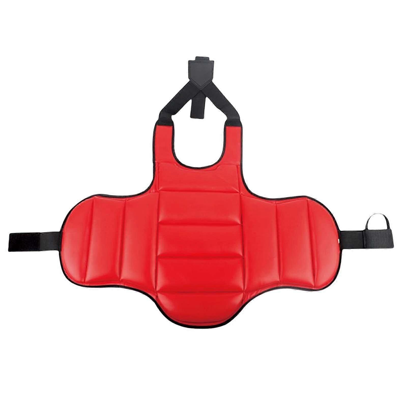 Karate Chest Guard Adjustable Shield Protective Pad Ribbed Shield Equipment MMA Taekwondo Protective Vest for Adults Kids Martial Arts Blue XS