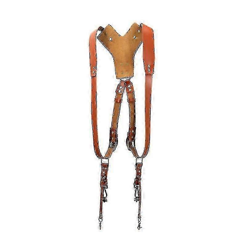 Camera Strap Accessories For Two-cameras Dual Shoulder Leather Harness Multi Camera Gear For Dslr/