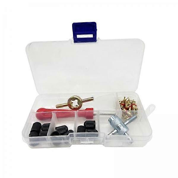 2x33Pcs Tyre Valve Stem Removal Tools 4 Ways Valve Tool with Storage Box Valve