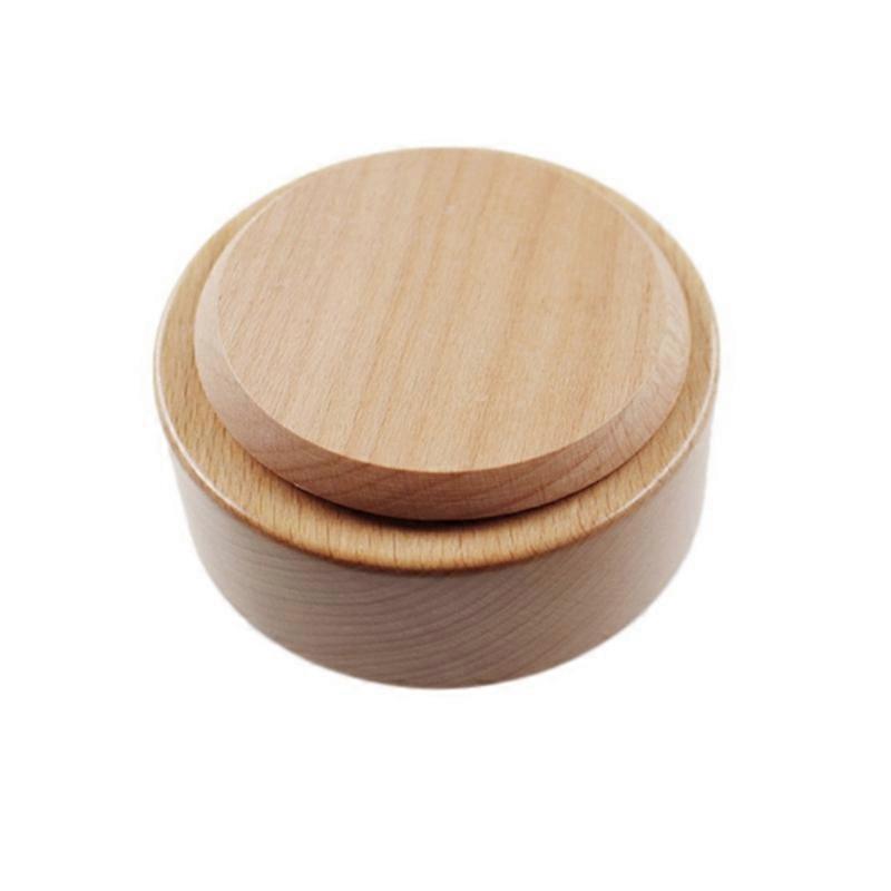 Wooden Music Box Rotating Round Base DIY Art Crafts for