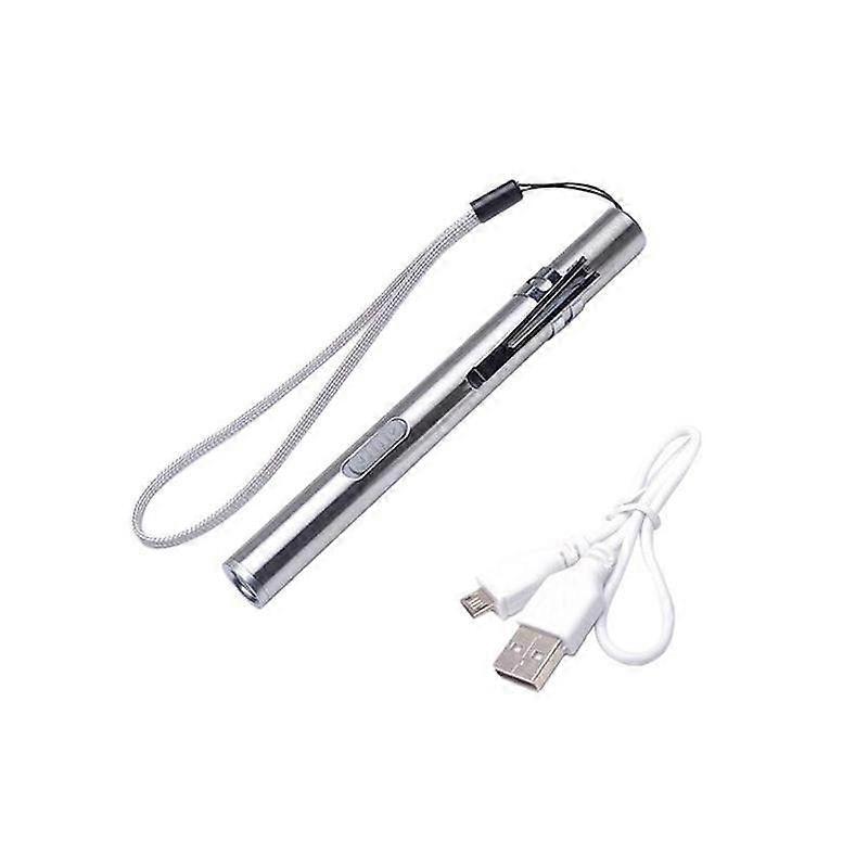 Conventional simple outdoor mini double-layer lamp bead LED flashlight USB charging port strong light flashlight