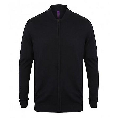 Henbury Unisex Adults Knitted Bomber Jacket