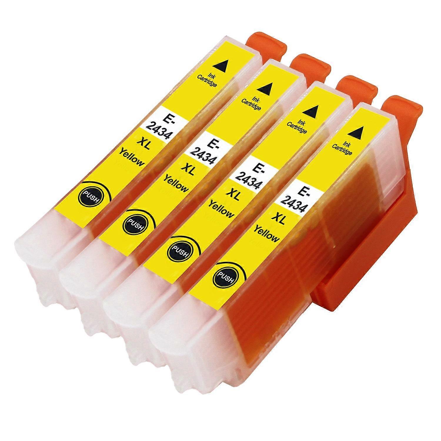 4 Yellow Ink Cartridges to replace Epson T2434 (24XL Series) Compatible/non-OEM from Go Inks
