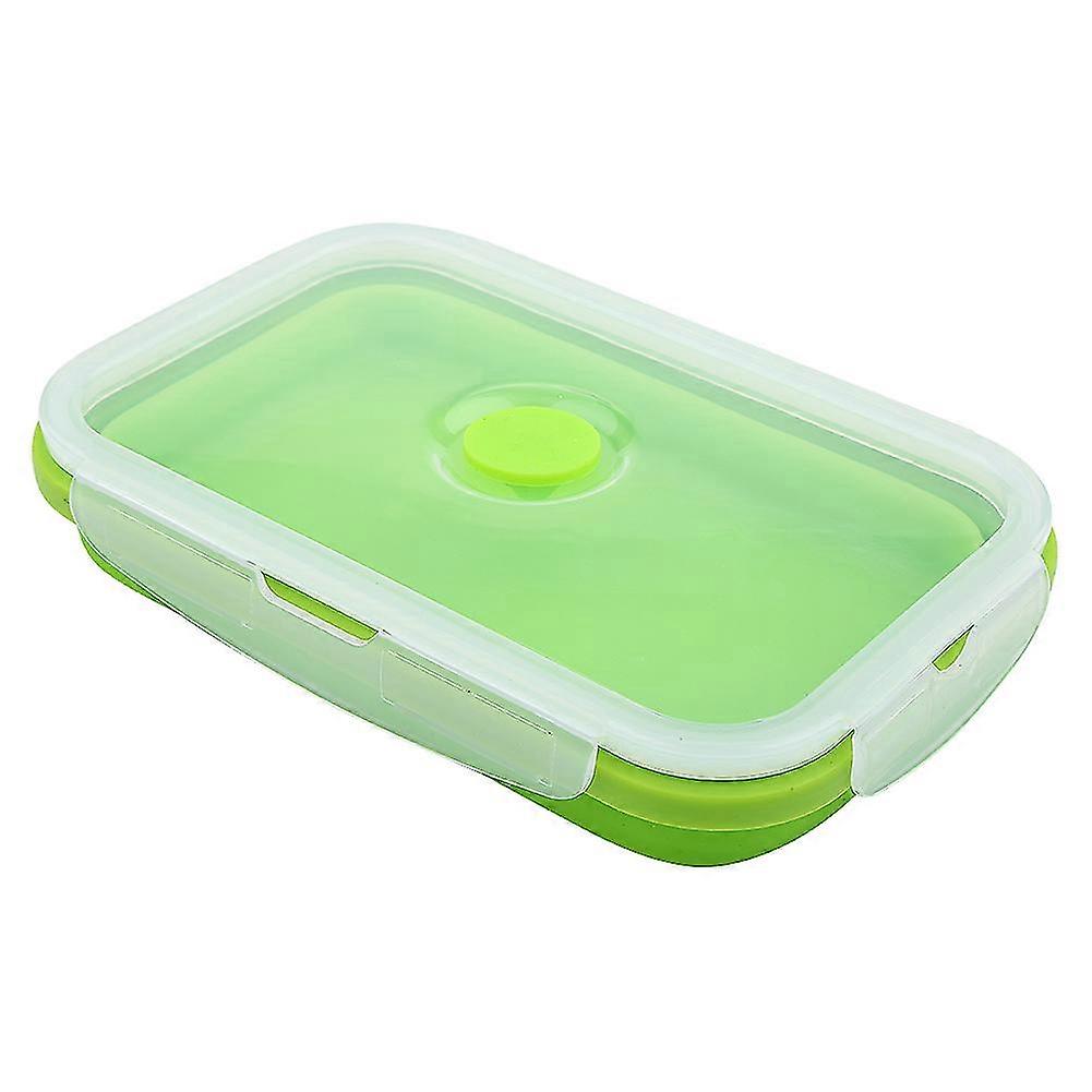 折りたたみ式シリコン弁当箱食品保存容器 - グリーン