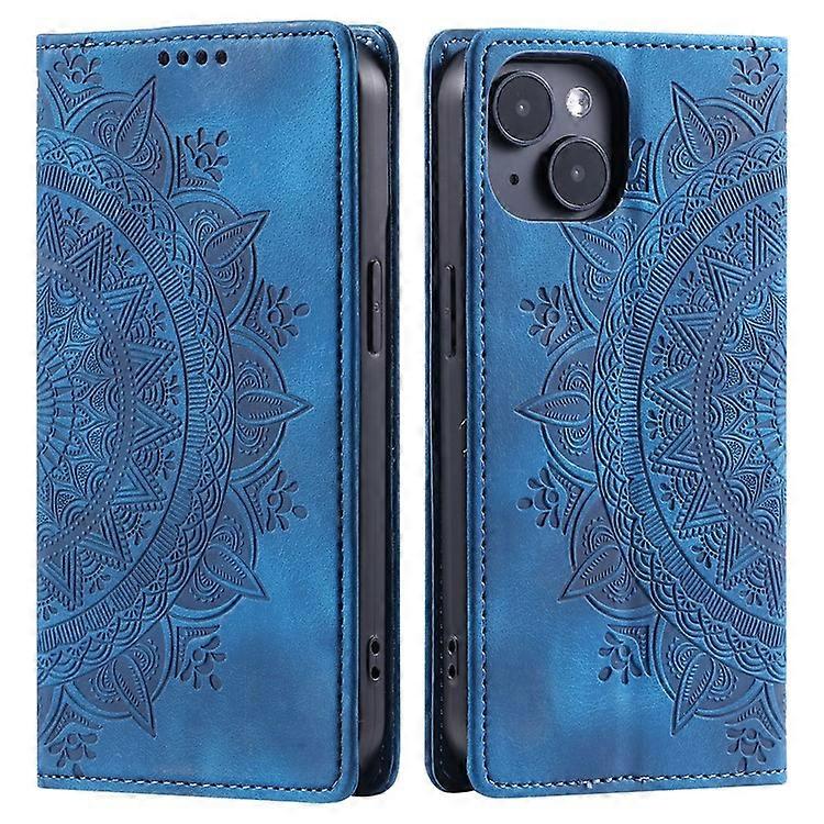 Compatible For iPhone 13 Case Magnetic Imprinted Stand PU Leather Phone Cover