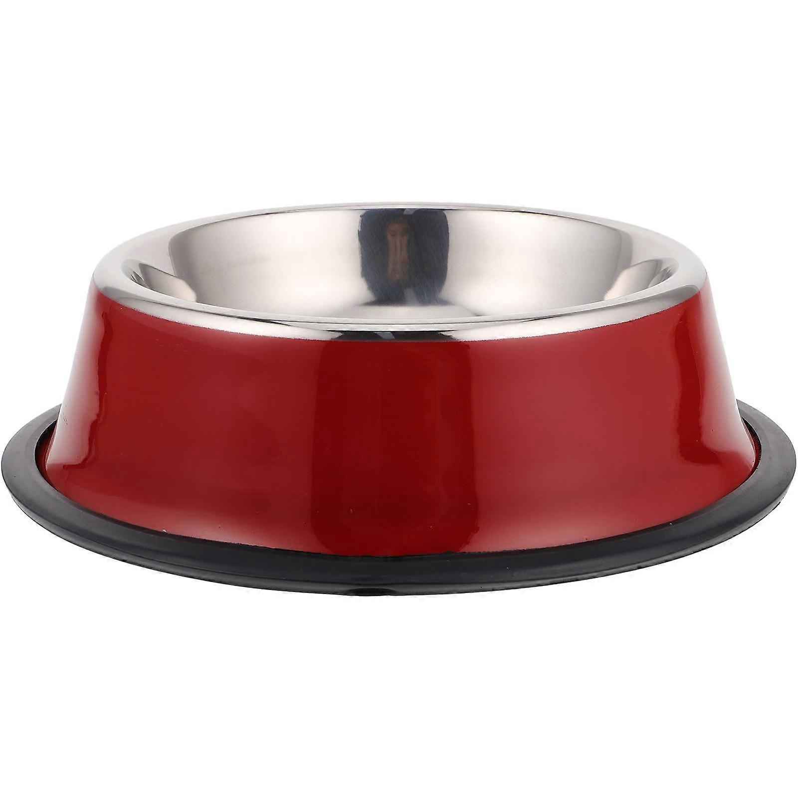 Non Slip Red Stainless Steel Pet Feeder Bowl for Dogs & Cats – Durable, Smooth Design for Home Decor and Effortless Feeding