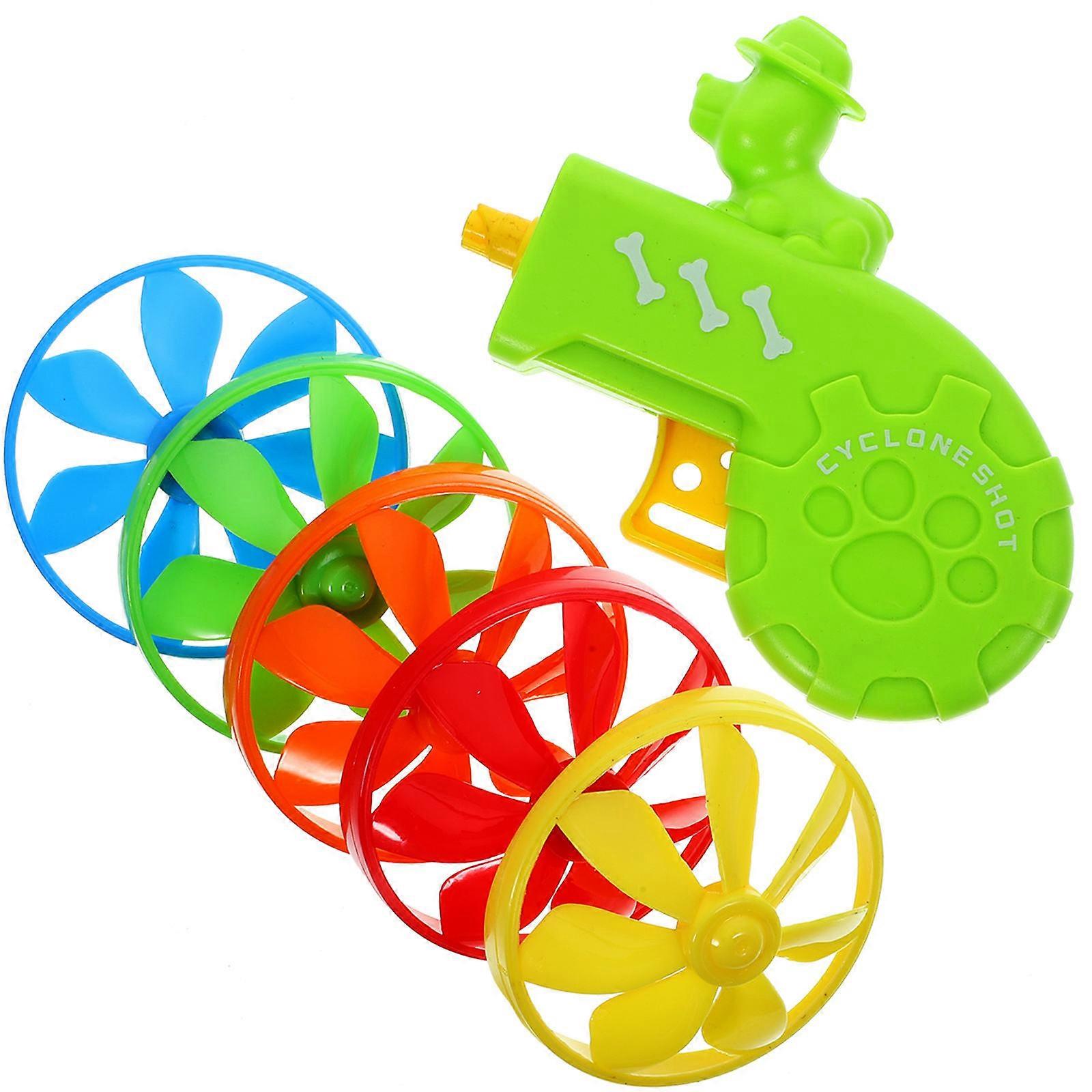 6pcs Flying Disc Saucer Launcher Cat Toy with Propellers – Interactive Fetching & Hunting Training Toy for Cats