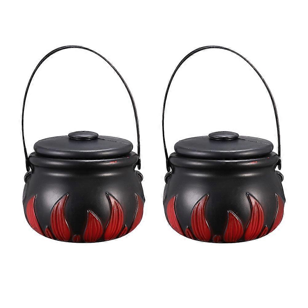 Halloween Witch Black Candy Buckets Portable Snack Containers for Trick Treating Party Decorations