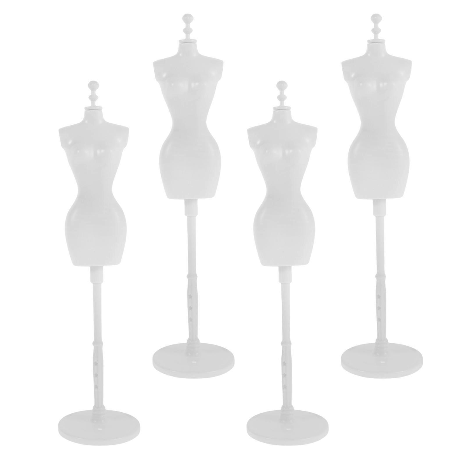 Dress Form Mannequin Stand Detachable Design Garment Display Stable Support White 29.00X7.00X7.00CM 4Pcs