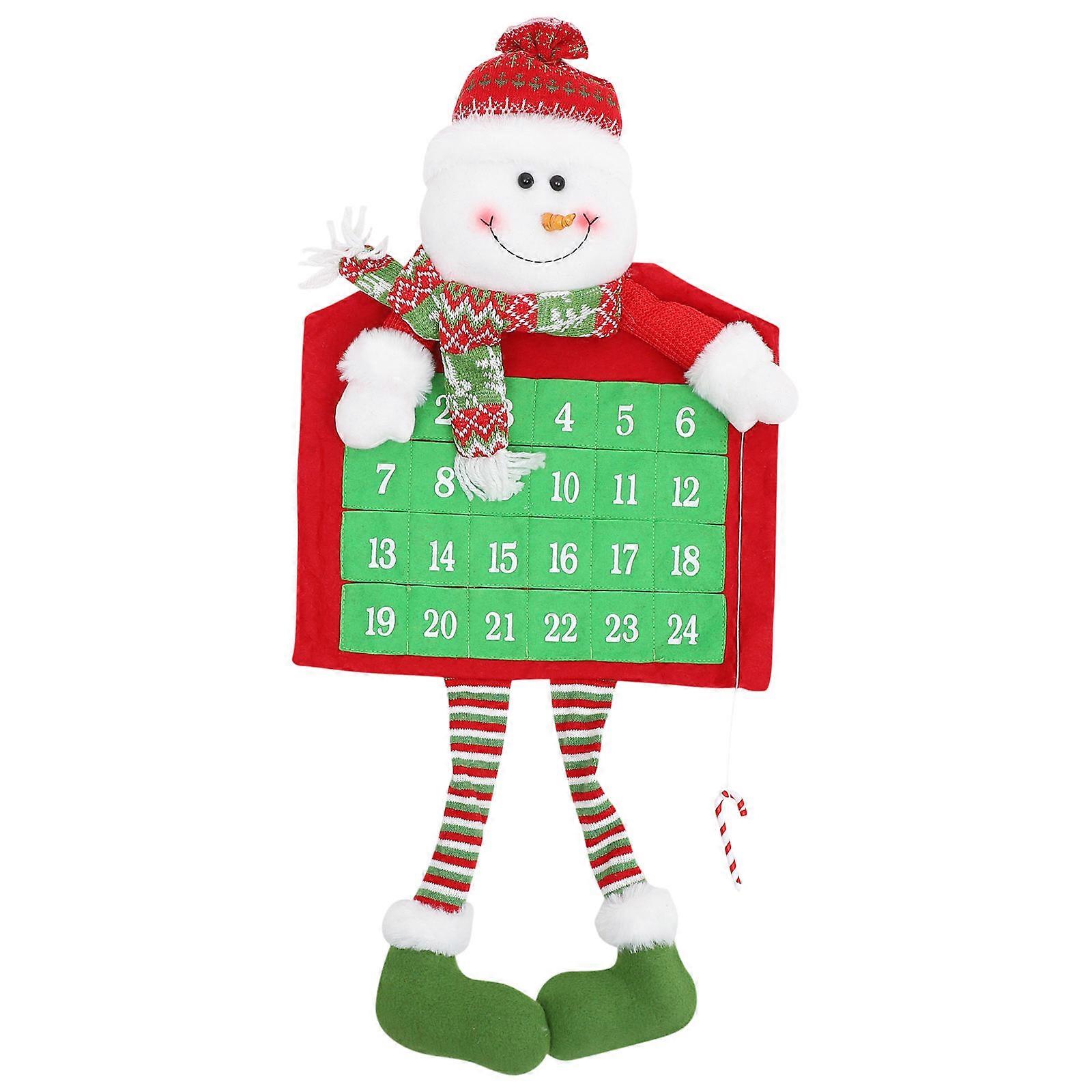 Felt Countdown Calendar Christmas Advent Calendar Christmas Party Multi Colored 66X31X5CM Hanging Shape Countdown Timer 1Set