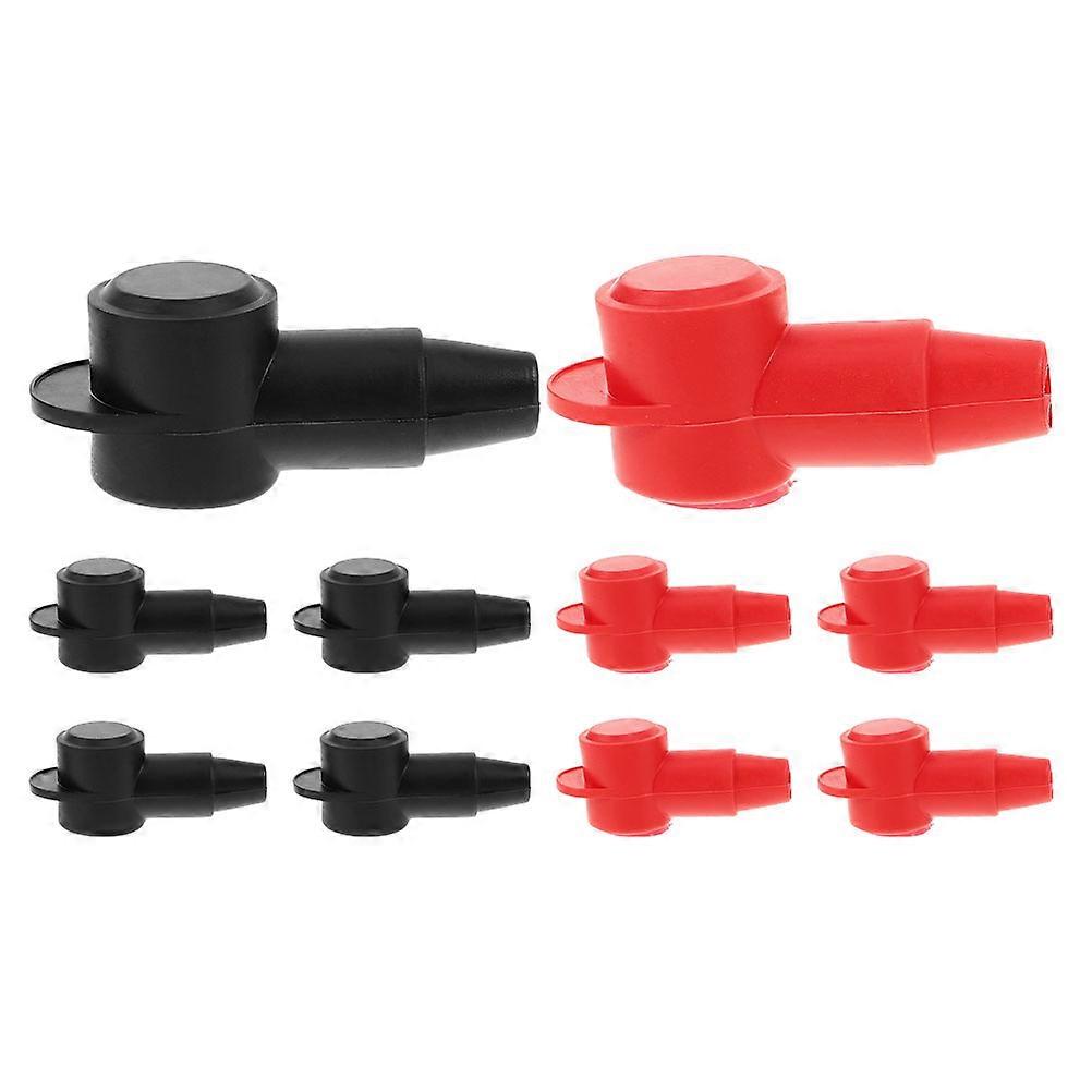 Battery Terminal Cover Stud Back Cover For Truck And Car Insulation Protection Prevent Wear Black 10Pcs