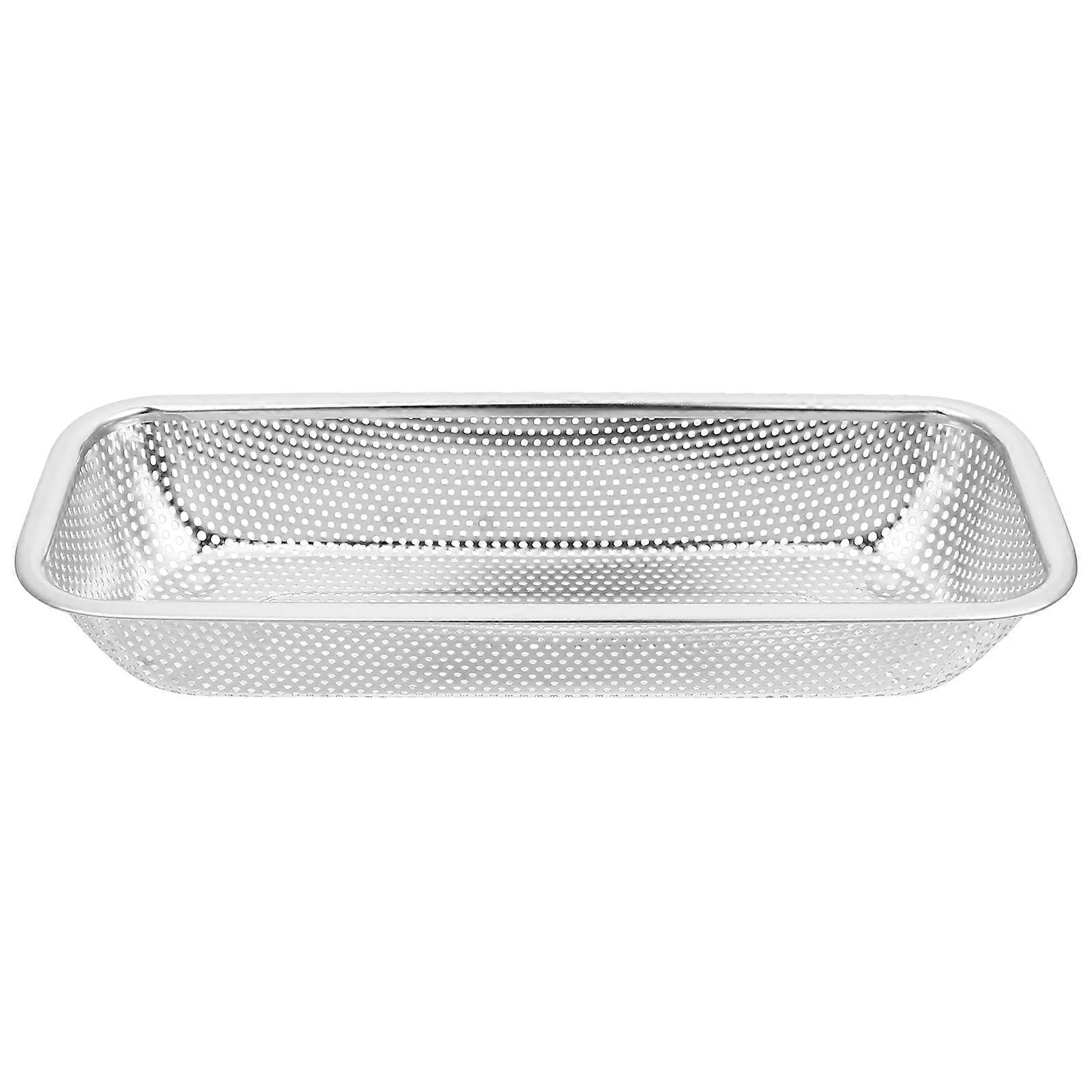 Cutlery Draining Basket Stainless Steel Tableware Drain Kitchen Use Silver 31.5X23X5CM Storage 1Set
