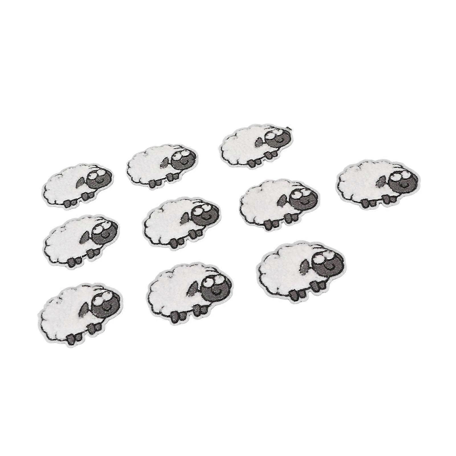 30 Pcs Embroidered Fabric Patches for Sew or Iron on, Sheep Shaped, for Jackets, Vests, Hats, Bags
