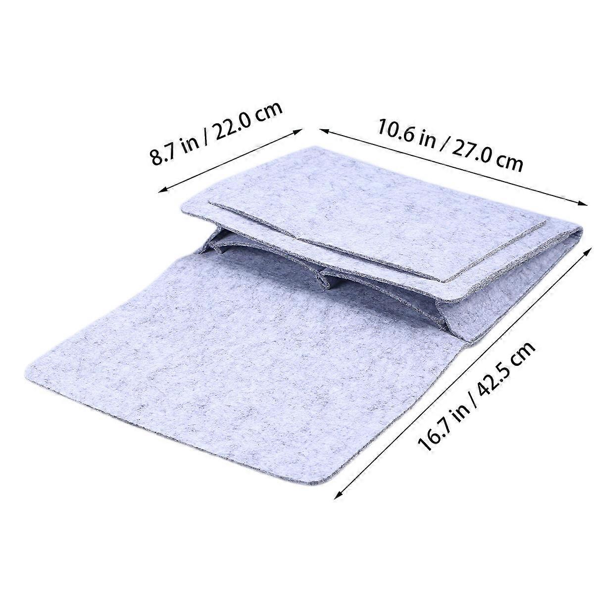 Wall Hanging Bag Bedside Storage Bag Hanging Organizer Grey 27 x 20.5 x 4 Cm Home Use 1Pack